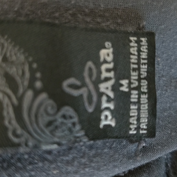 PRANA Black Cropped Drawstring Waist Pull On Pants Front Pockets Sz Medium - Picture 7 of 8